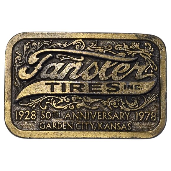 Fansler Tires Belt Buckle Garden City Kansas 1978 Vintage Advertising Promo - Picture 10 of 11
